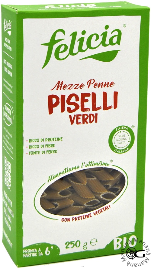 Felicia Mezze Penne di Piselli Verdi Bio 250 g. - immagine 2