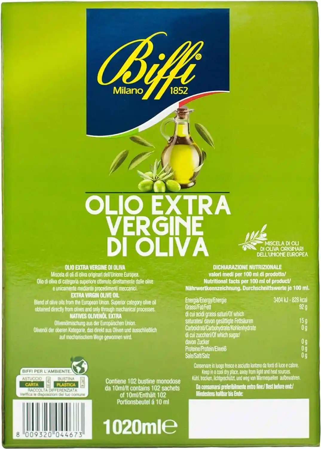 Biffi Olio Extra Vergine di Oliva monodose 102 bustine monoporzione da 10 ml - immagine 4