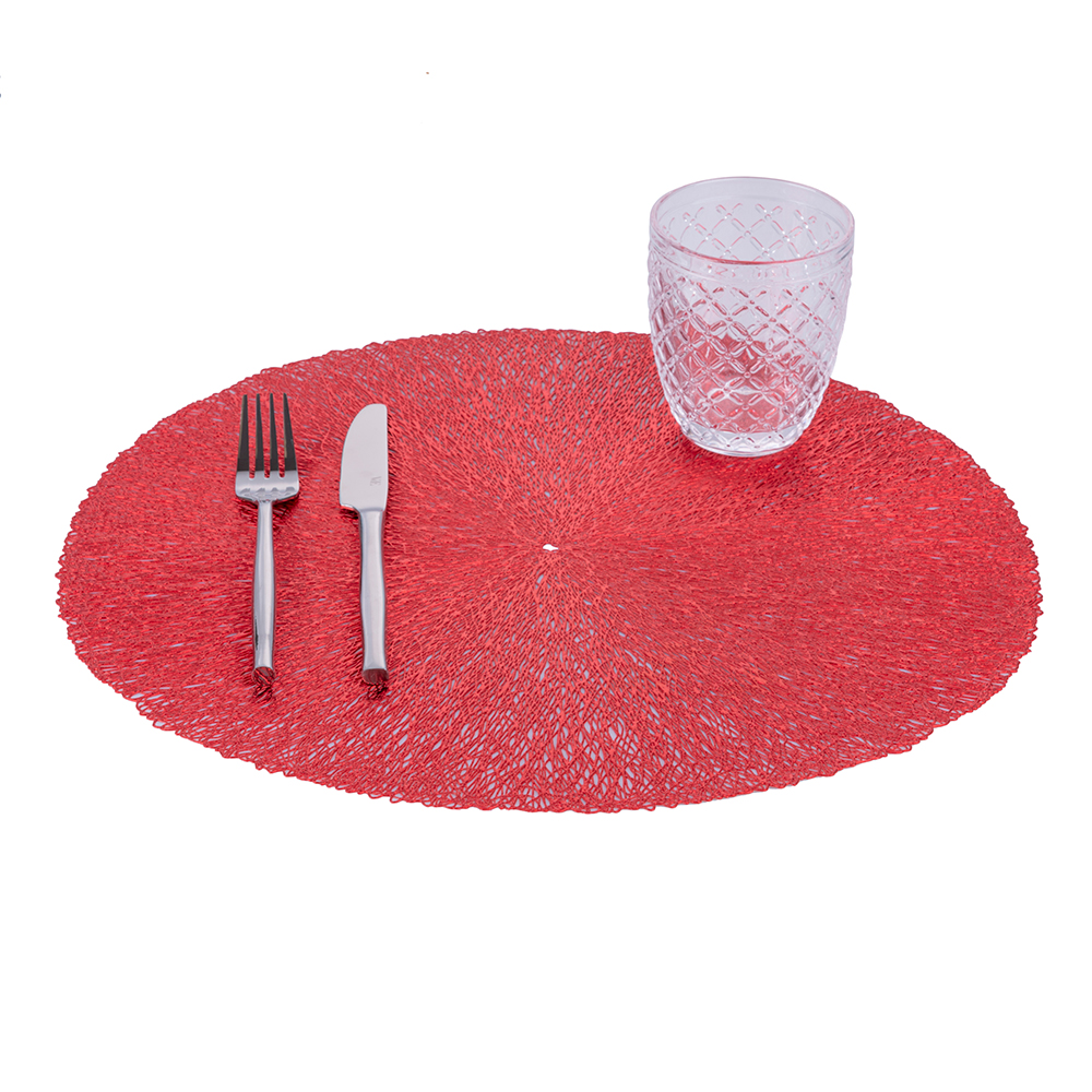 Villa D’Este Home Tivoli Set 6 Tovagliette Natalizia rossa con superficie testurizzata - immagine 3