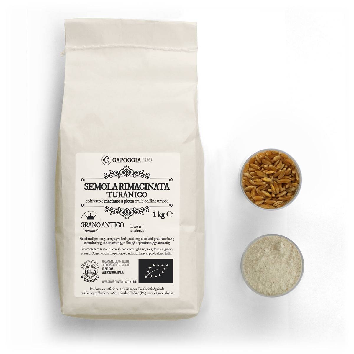 Semola rimacinata biologica di grano antico Turanico - immagine 2